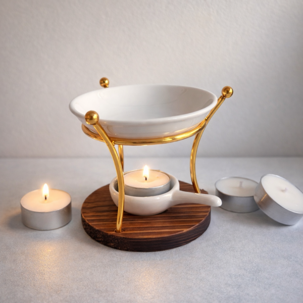 Coffret brûle-fondant & 4 lumignons artisanaux en cire soja-coco